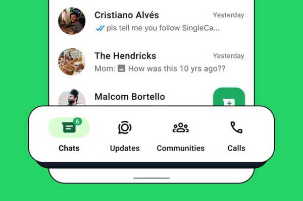 В WhatsApp для удобства переместили панель навигации вниз