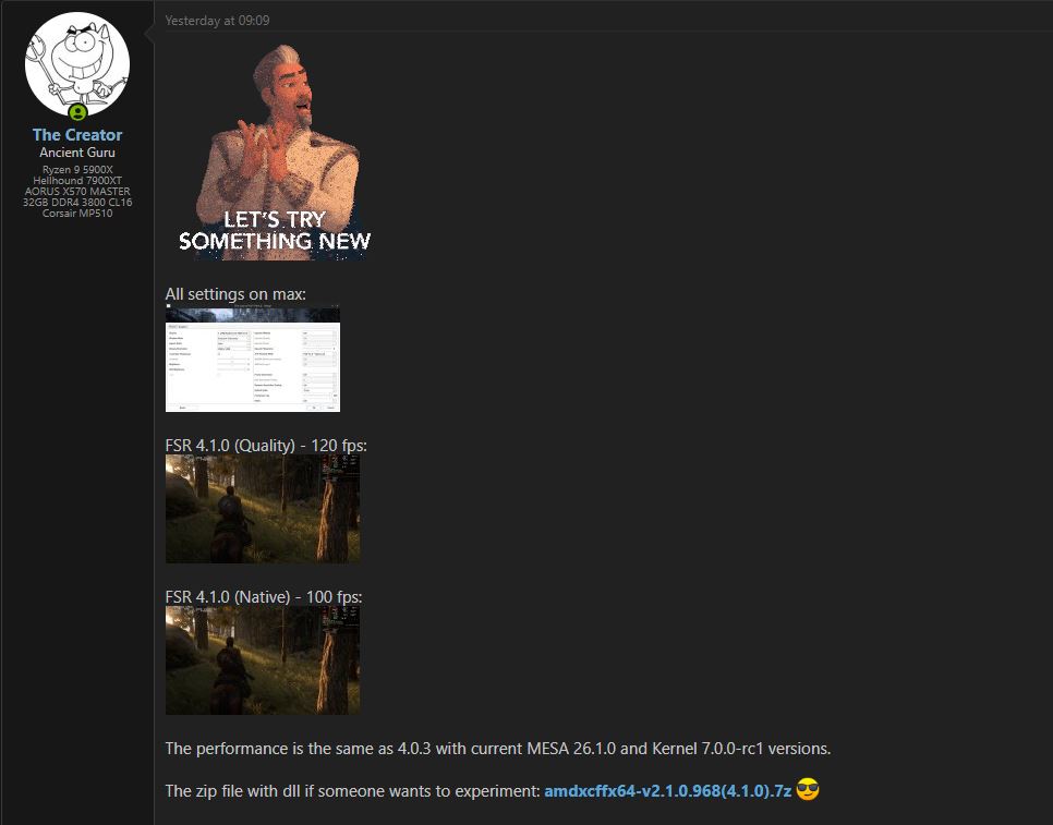 FSR 4.1 для RDNA 4: витік демонструє гострішу картинку на RDNA 3 з доопрацюванням 2