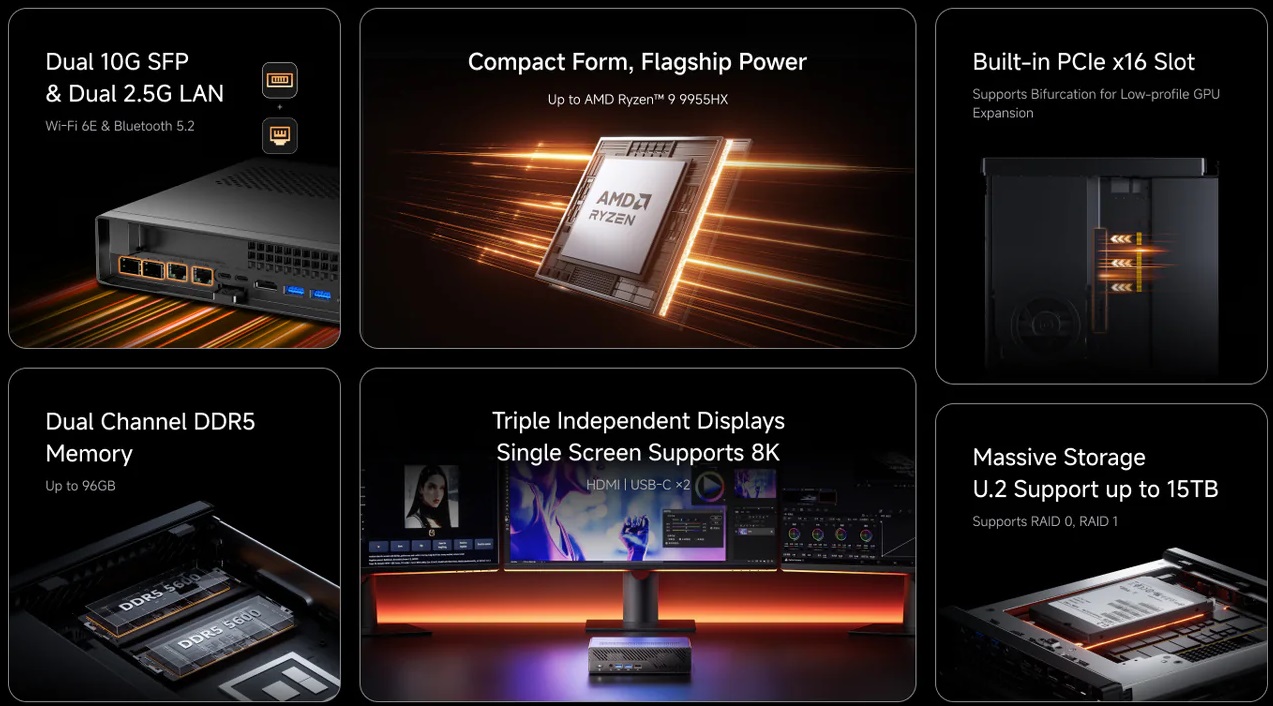 Minisforum представляє компактний сервер MS-A2: потужність Ryzen 9 9955HX в 1.78-літровому корпусі 3