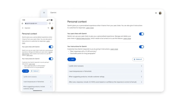 Gemini: преміум-функція "Минулих чатів" тепер у безплатній версії 2