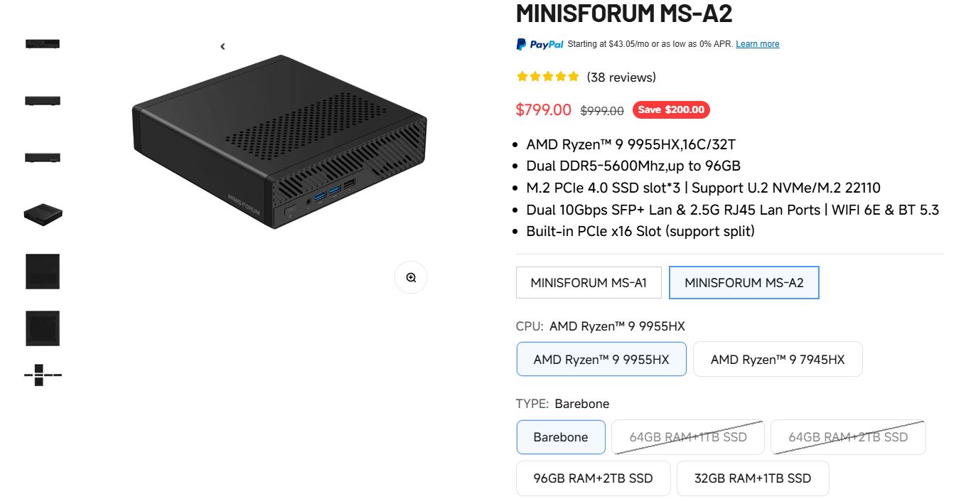 Minisforum представляє компактний сервер MS-A2: потужність Ryzen 9 9955HX в 1.78-літровому корпусі 4