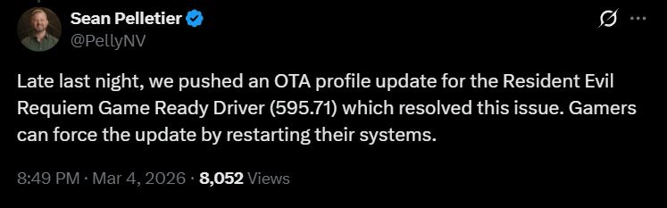 NVIDIA виправляє проблеми продуктивності Resident Evil Village: завантажуйте новий драйвер Game Ready 595.71 2