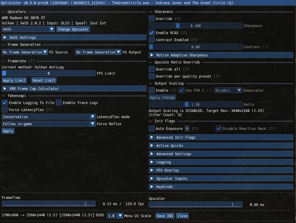 Optiscaler полегшує додавання AMD FSR 4 до будь-якої гри Vulkan 7