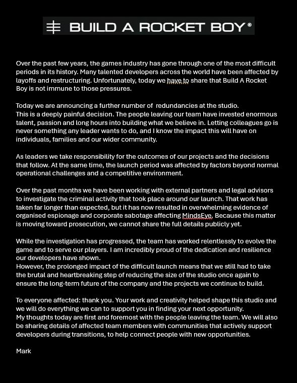 MindsEyeDeveloper звільняє співробітників: CEO звинувачує "шпигунство та саботаж" 2