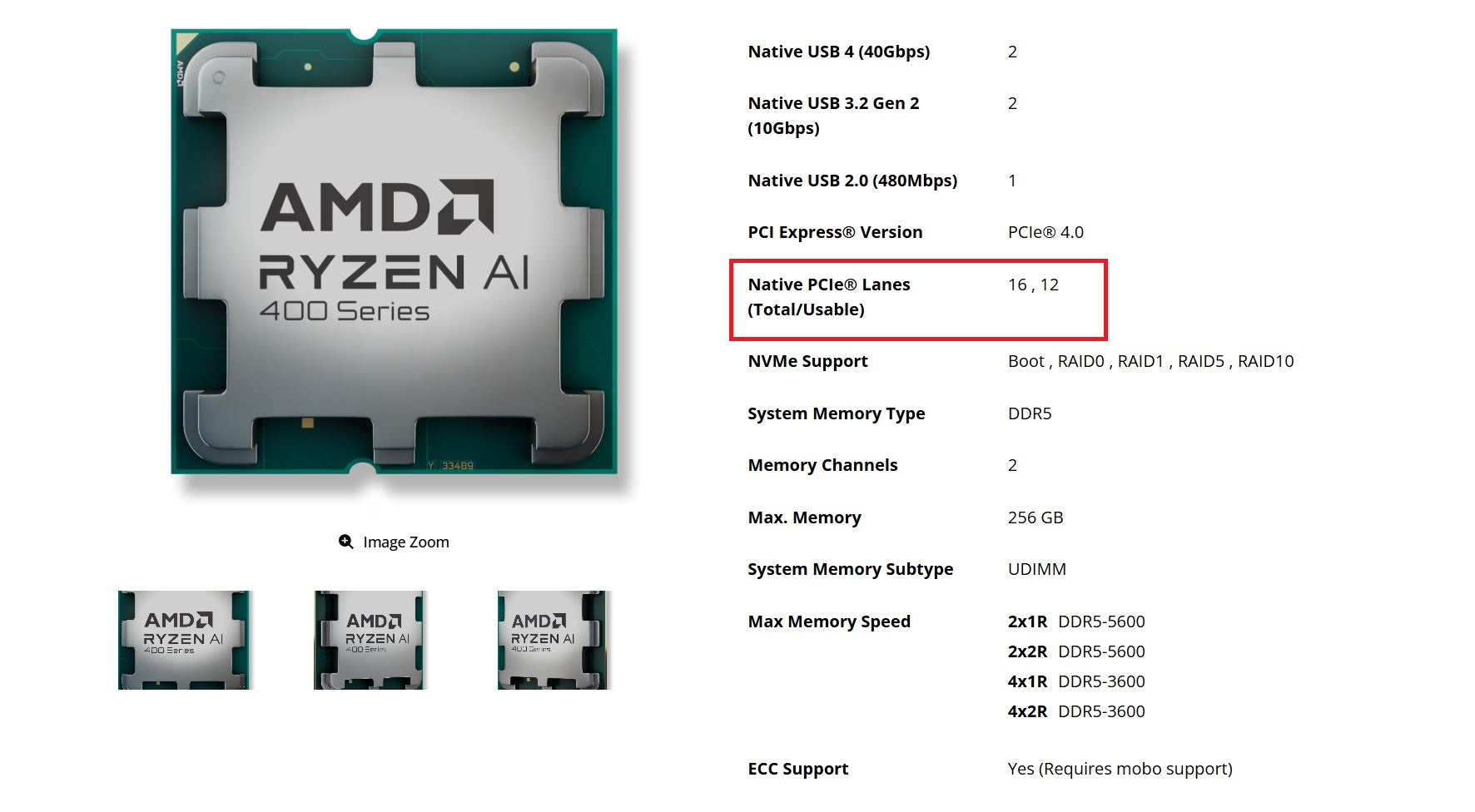 AMD обмежує PCIe-лінії в нових процесорах Ryzen AI 400 для настільних ПК 2