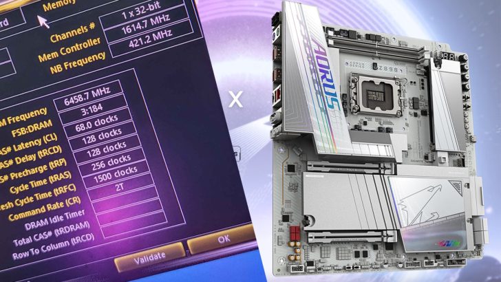 Екстремальне розганяння: GIGABYTE Z890 AORUS Tachyon DUO X ICE підкорює 12917 MT/s DDR5 з повітряним охолодженням 9