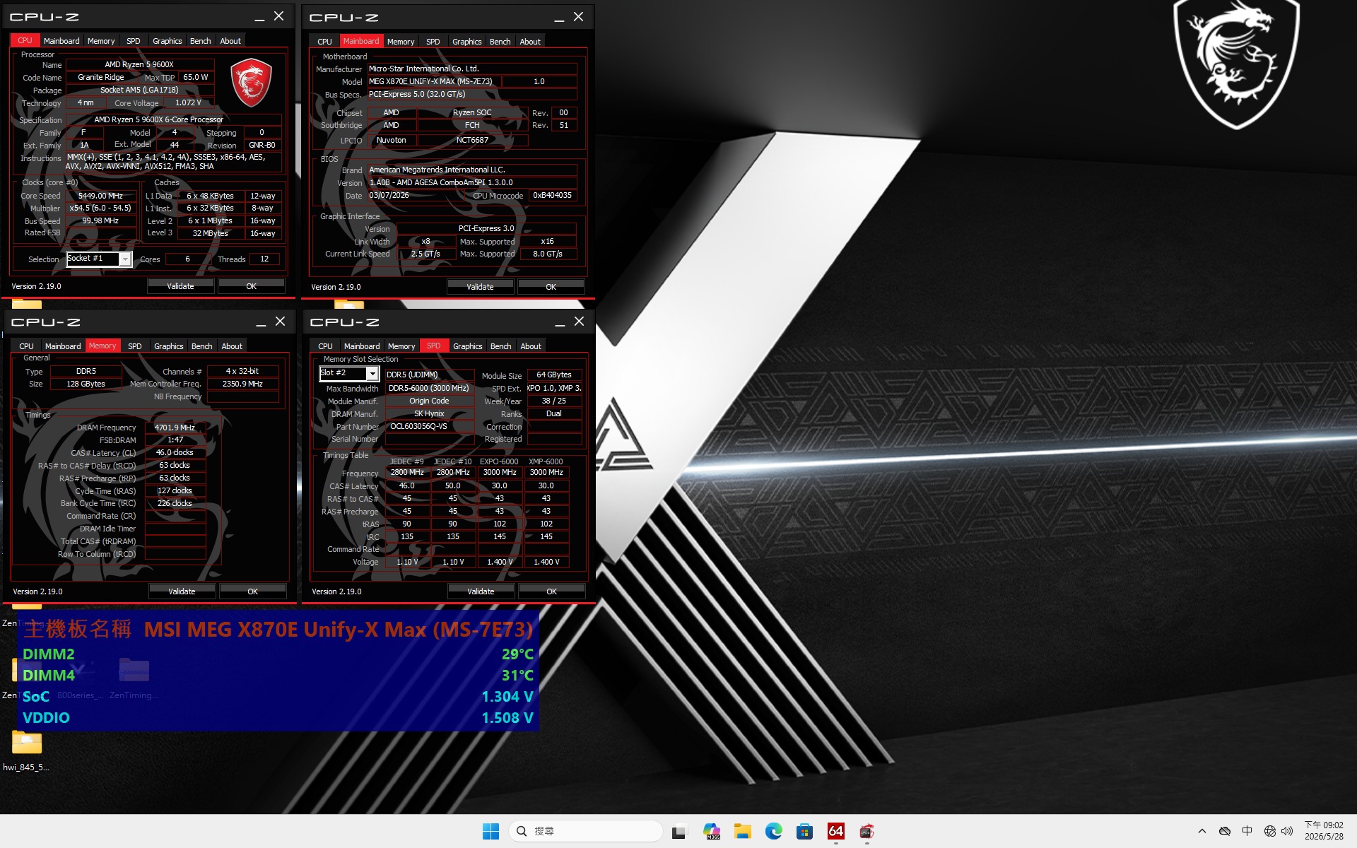 MSI розганяє DDR5 до 9400 MT/с на X870E Unify-X MAX, натякаючи на майбутні досягнення з Ryzen 2