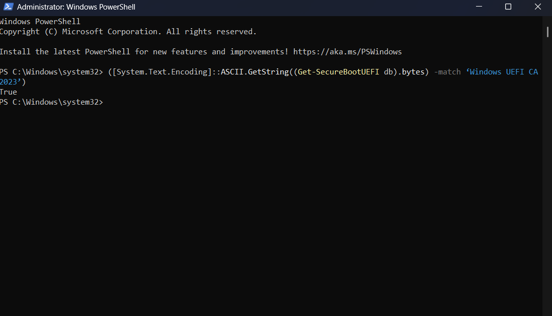 Перевірте, чи ваш комп'ютер Windows потребує нового сертифікату Secure Boot до його скасування 7