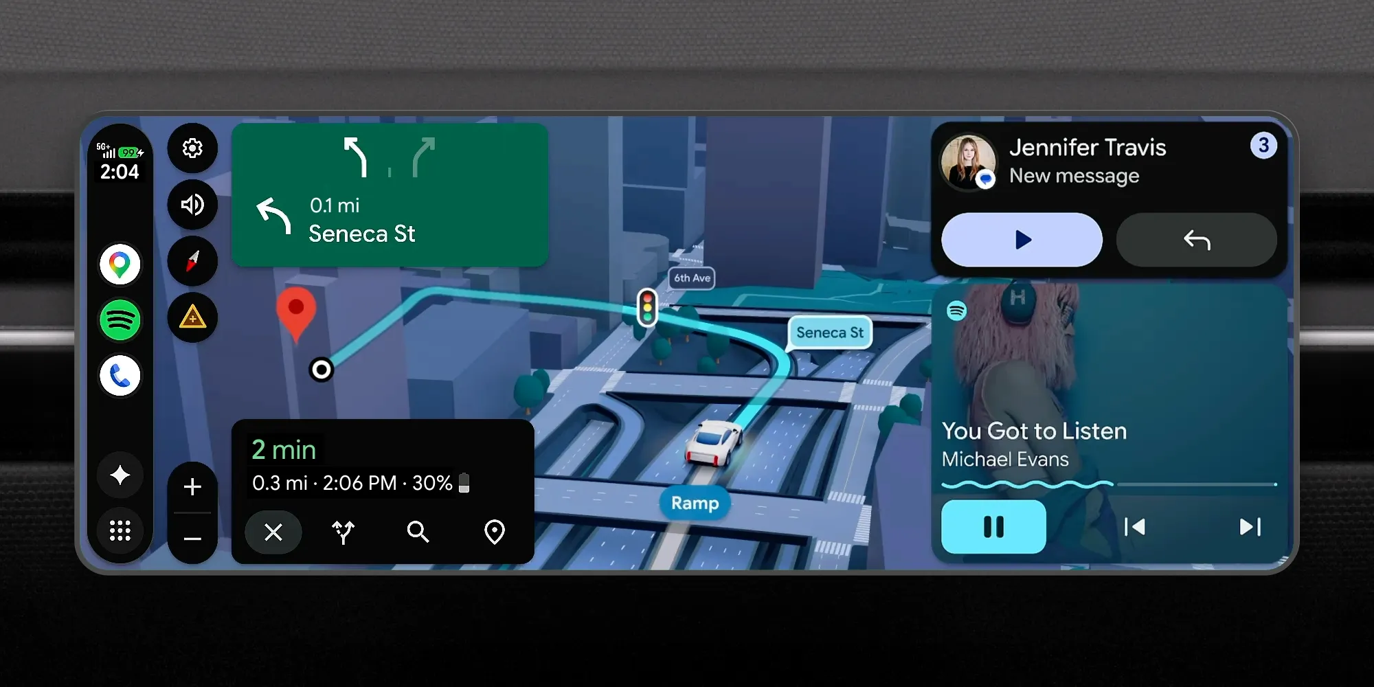 Android Auto адаптує розміри екрана під будь-який автомобіль 2 Android Auto адаптує розміри екрана під будь-який автомобіль 2