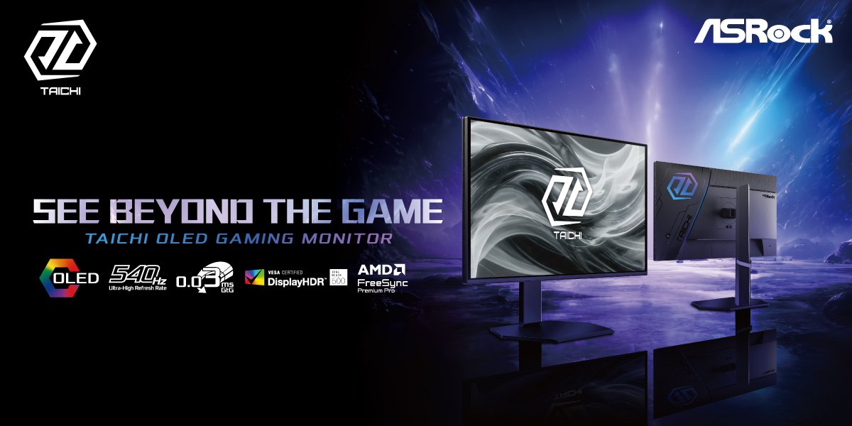 ASRock розширює лінійку Taichi перед Computex 2026: готуйтеся до RX 9070 XT, 540Hz Tandem OLED та систем охолодження AQUA 5 ASRock розширює лінійку Taichi перед Computex 2026: готуйтеся до RX 9070 XT, 540Hz Tandem OLED та систем охолодження AQUA 5