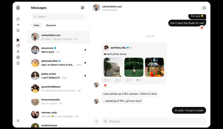 Threads: Meta додала прямі повідомлення у веб-версію