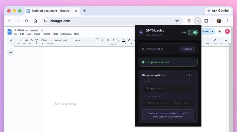ChatGPT під прикриттям: розширення Chrome маскує ШІ під Google Docs 1