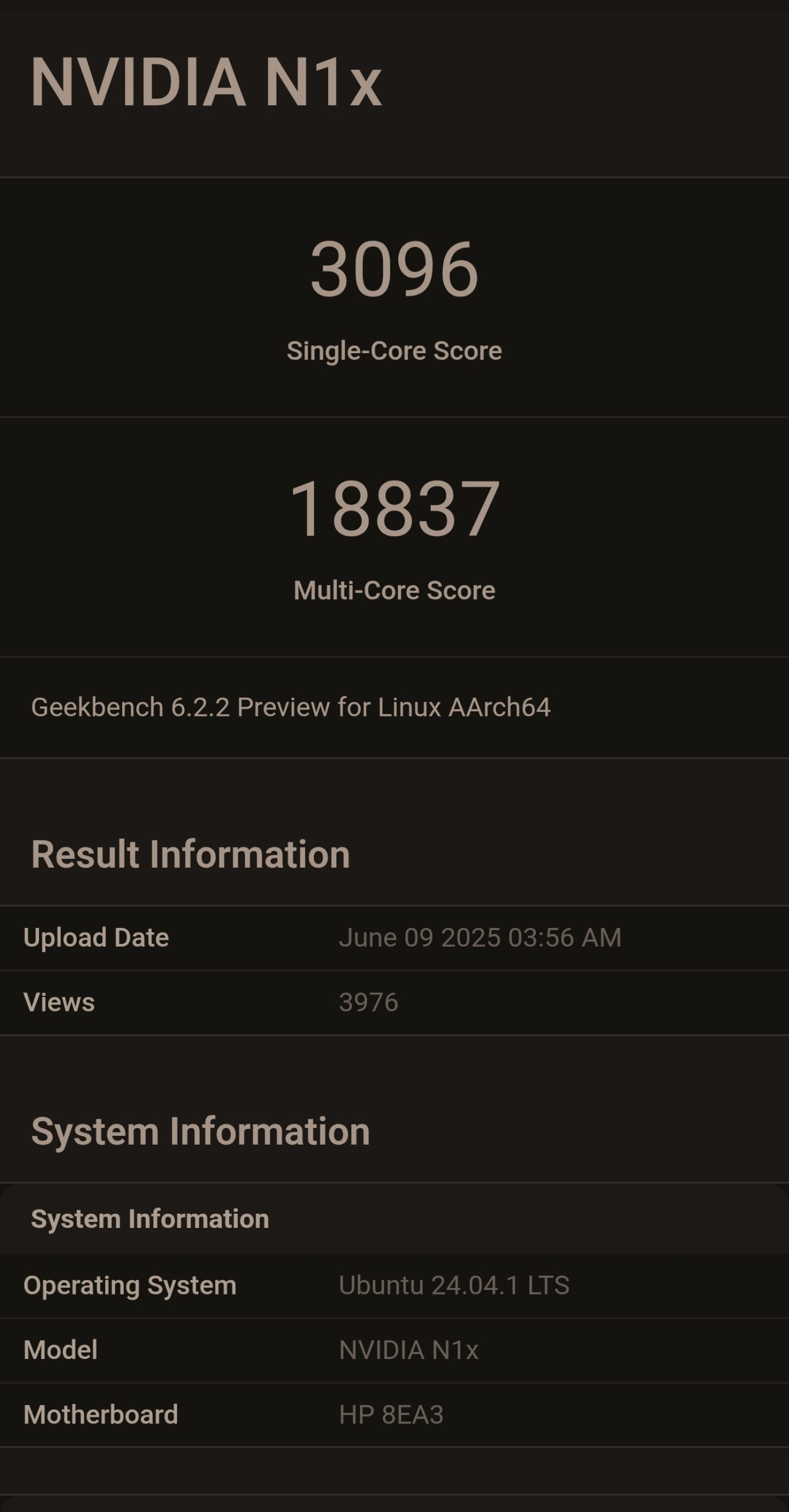 NVIDIA N1x SoC поступається Apple M3 Max: перші результати Geekbench 6 2