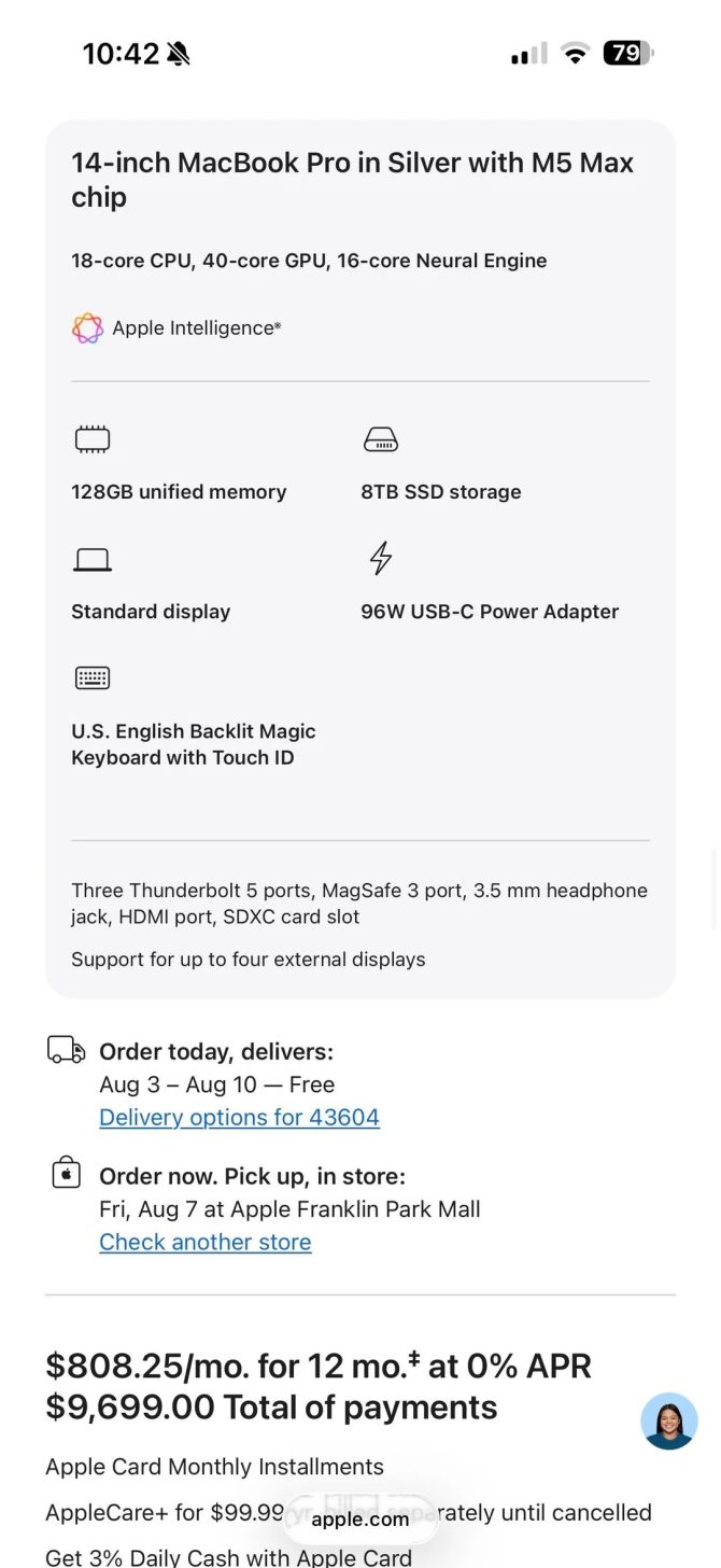 Власник MacBook Pro M5 Max зекономив $3000, обравши топову конфігурацію до подорожчання Apple 4