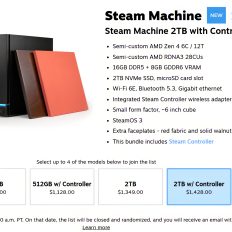 Steam Machine від Valve: передзамовлення стартувало від $1049, але ціна зросла через дефіцит пам'яті 8