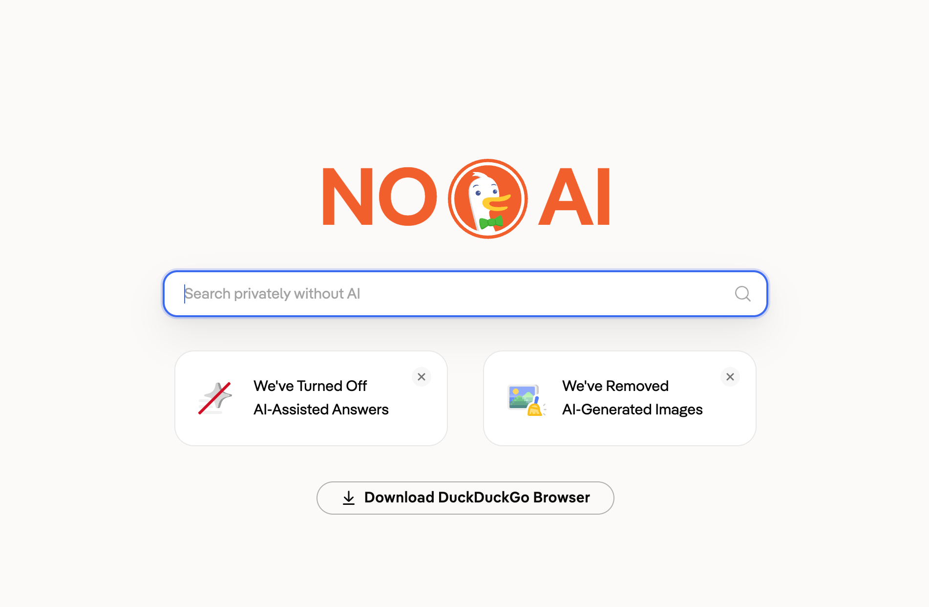 DuckDuckGo спрощує доступ до свого пошуку без ШІ на тлі зростання трафіку 1