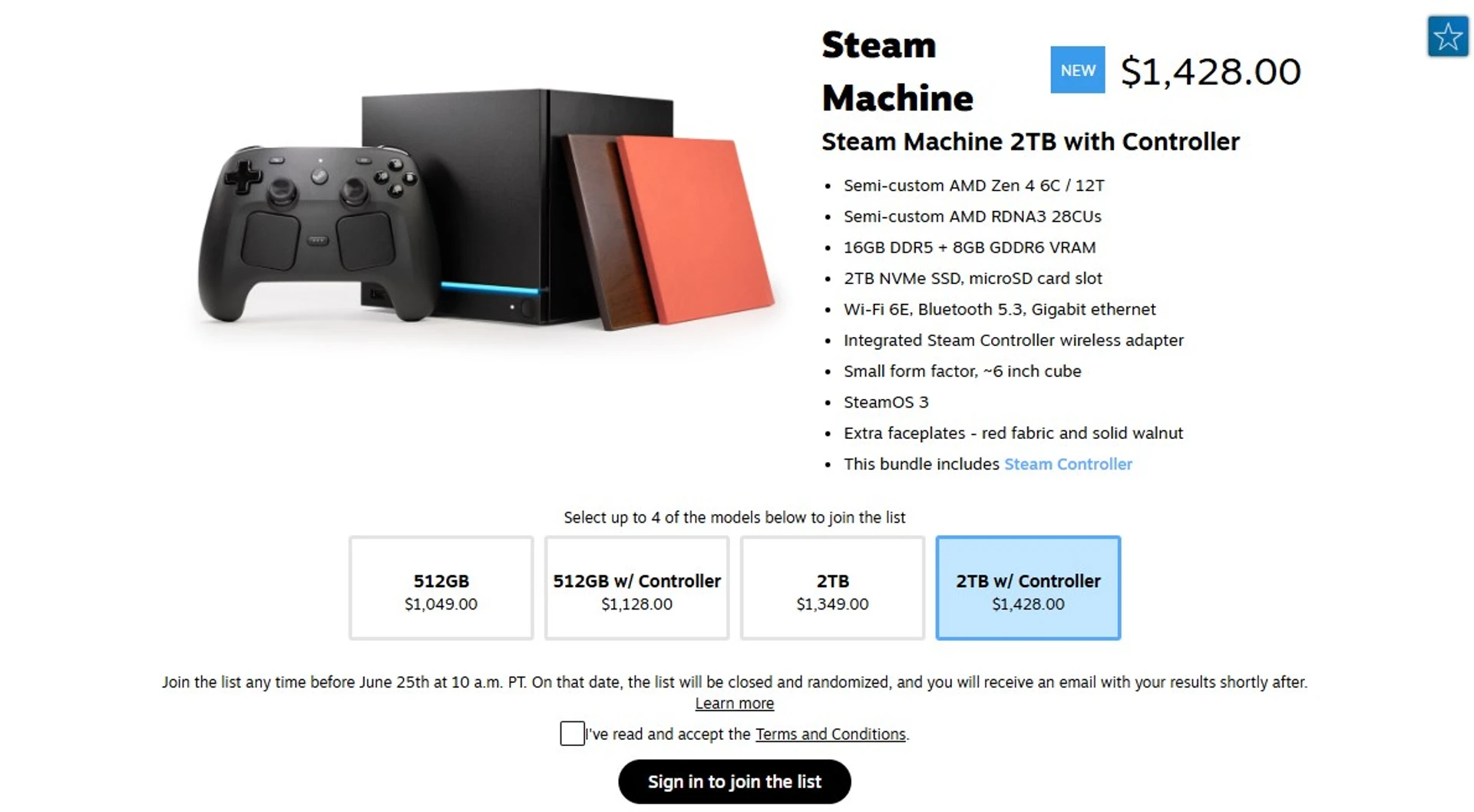 Steam Machine: Valve відкрила передзамовлення за $1049 з лотерейною чергою 2