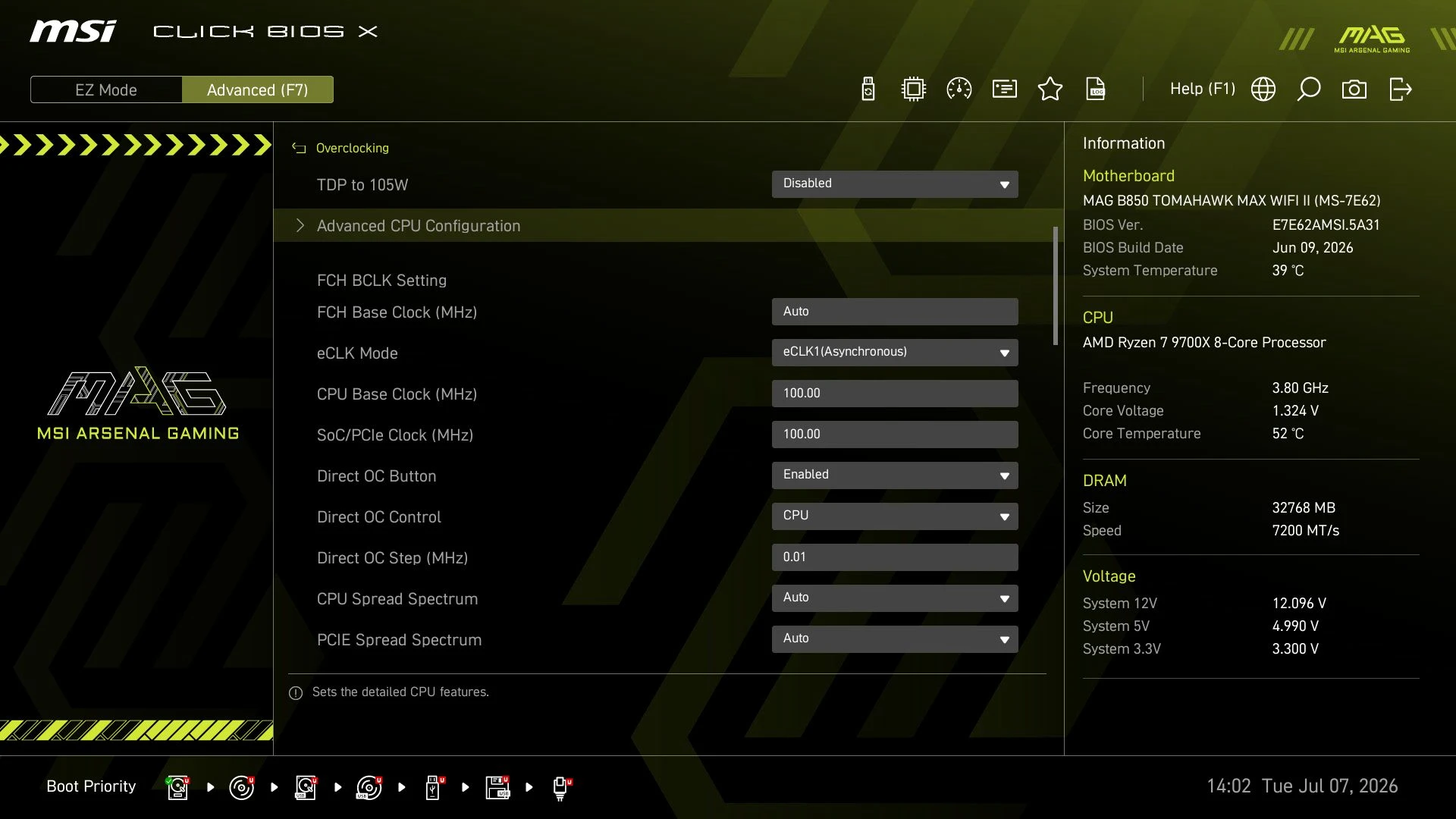 MSI MAG B850 TOMAHAWK MAX WIFI II: розвинене відчуття такту 57