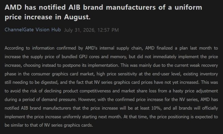 AMD слідом за NVIDIA підвищує ціни: постачальників попереджено про зростання вартості комплектів пам'яті для GPU щонайменше на 10% 2