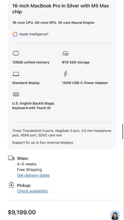 Apple підняла ціну топової конфігурації M5 Max MacBook Pro на $1000 після анонсу 2 Apple підняла ціну топової конфігурації M5 Max MacBook Pro на $1000 після анонсу 2