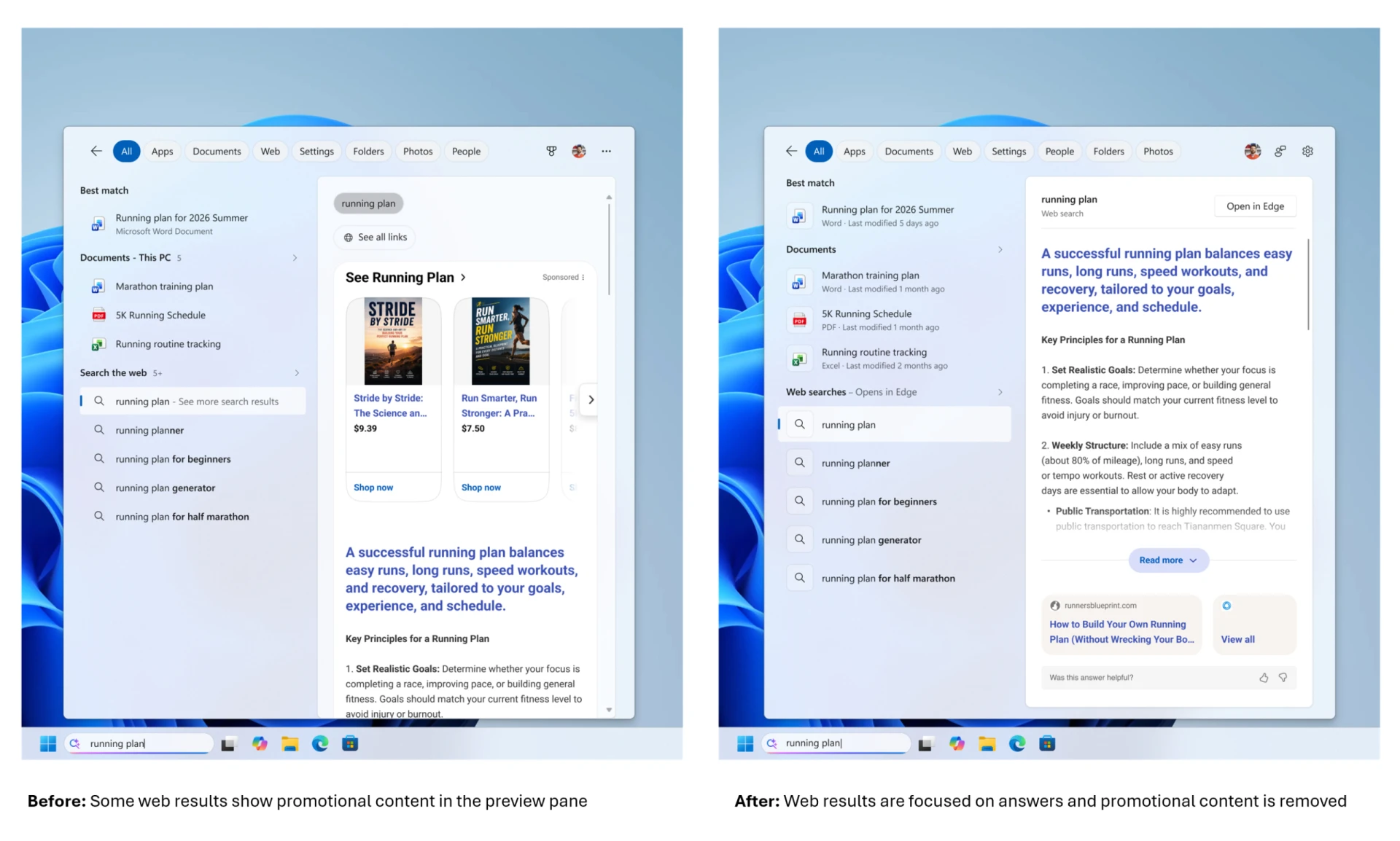 Windows 11 Search: Microsoft тестує версію без реклами та ігрових рекомендацій 3