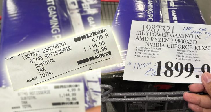 Reddit-користувач "зловив" у Costco збірку iBuyPower з RTX 4070, 32 ГБ RAM та 2 ТБ SSD за $1220 – а коштує вона понад $2000! 1 Reddit-користувач "зловив" у Costco збірку iBuyPower з RTX 4070, 32 ГБ RAM та 2 ТБ SSD за $1220 – а коштує вона понад $2000! 1
