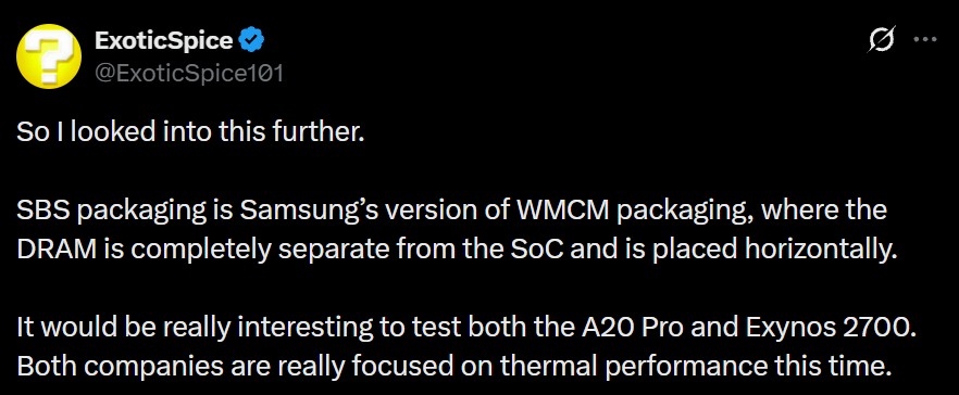 Exynos 2700: Нова архітектура для максимального охолодження – окремі чіпи оперативної пам'яті та SoC. 2