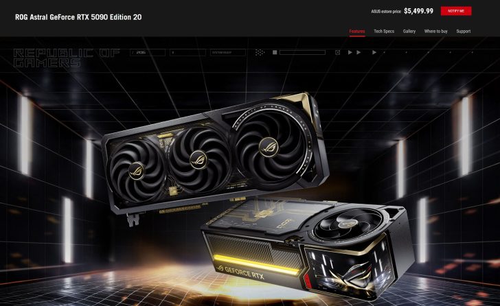 ASUS ROG Astral RTX 5090: Розкрито найдорожчу версію за $5499 1 ASUS ROG Astral RTX 5090: Розкрито найдорожчу версію за $5499 1