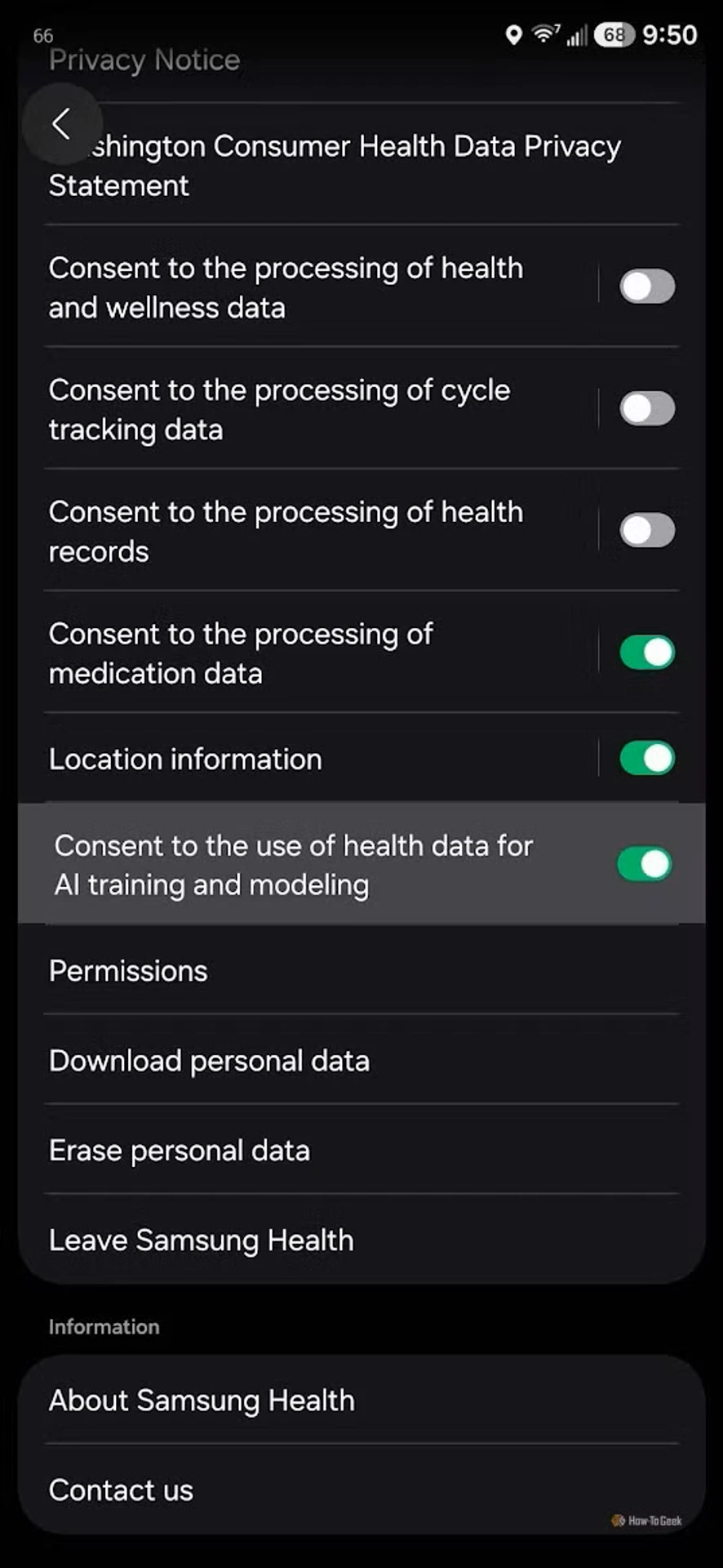 Samsung Health: згода на ШІ-навчання або видалення даних про здоров'я 2