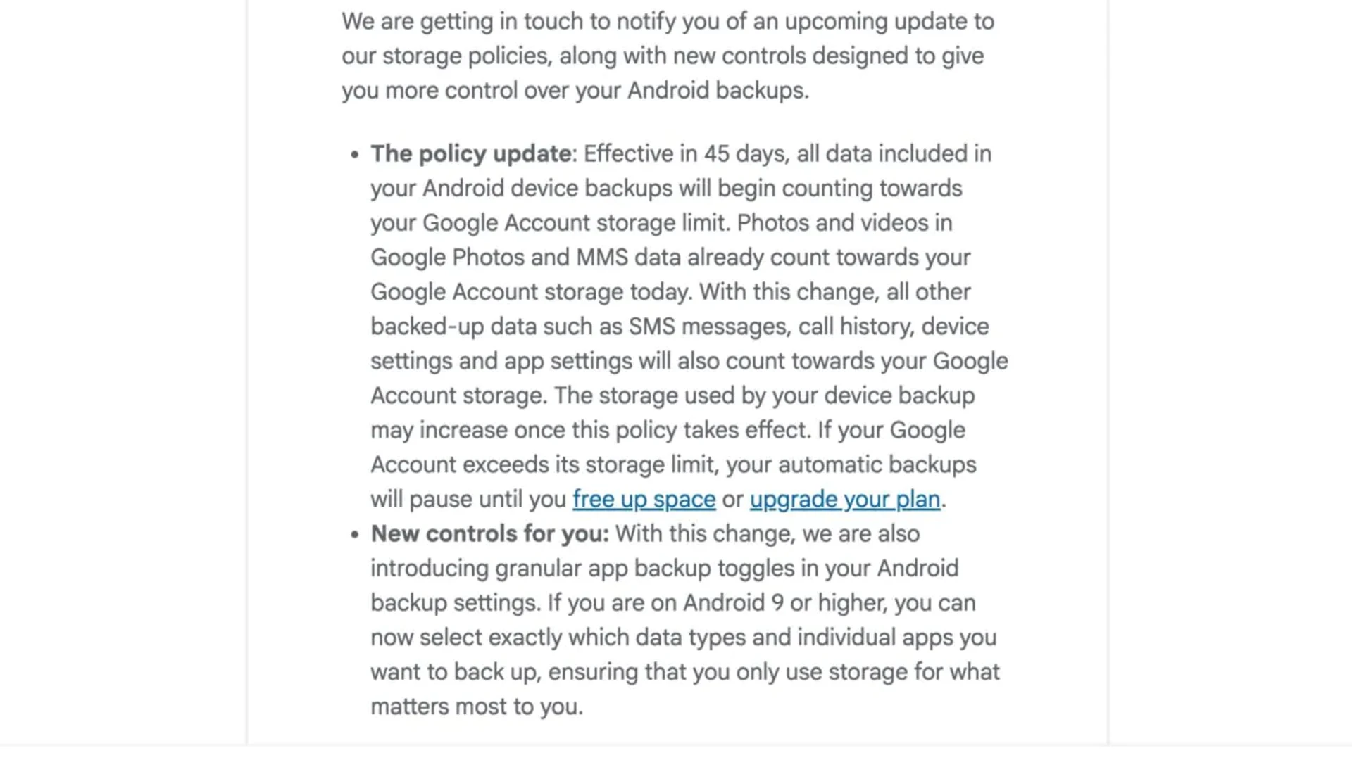 Android: резервні копії тепер займають місце в Google Drive 2