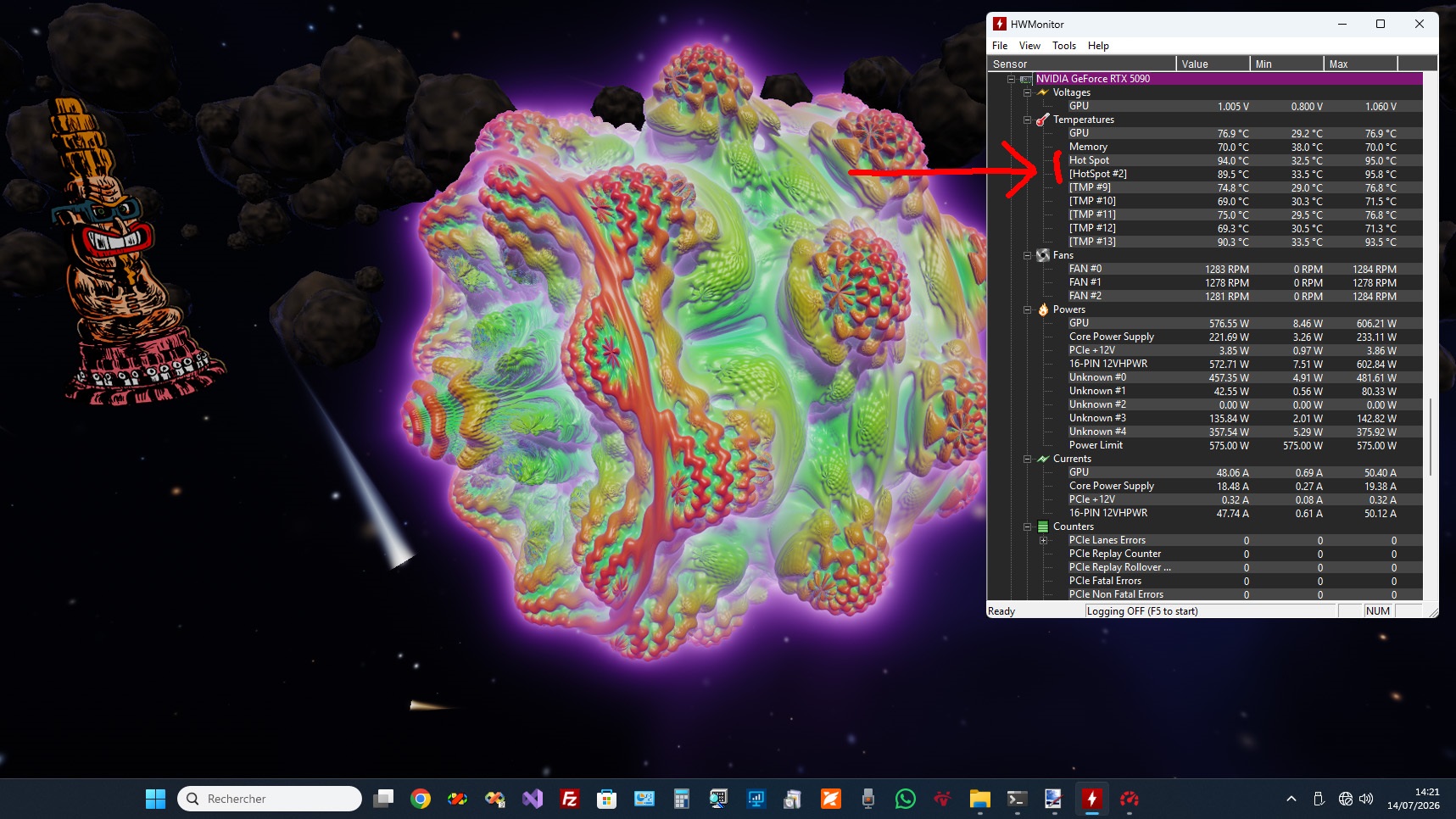 NVIDIA RTX 50: HWMonitor розкриває секрети гарячих точок 3 NVIDIA RTX 50: HWMonitor розкриває секрети гарячих точок 3