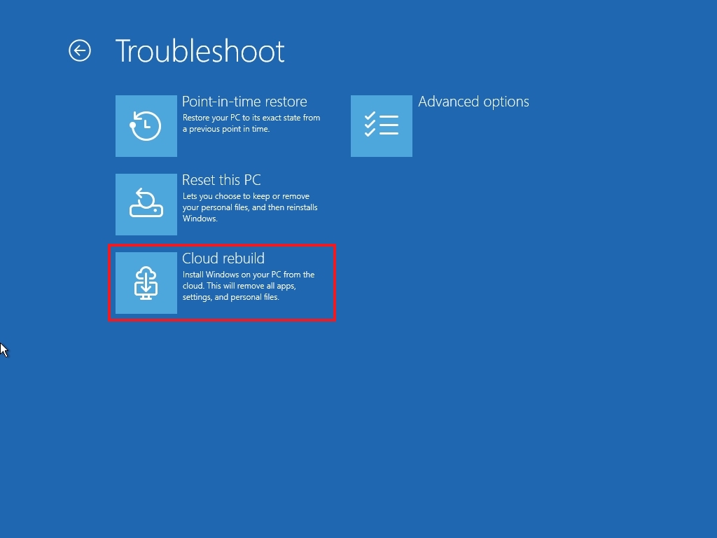 Windows 11: Віднови систему без зайвих зусиль завдяки Cloud Rebuild 3