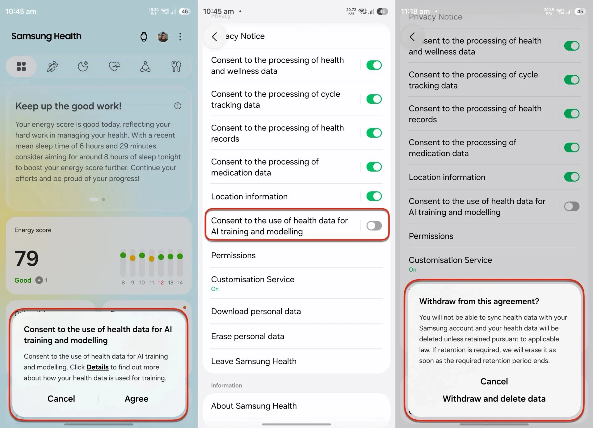Samsung Health: чи видалять ваші дані після відмови від навчання ШІ 2