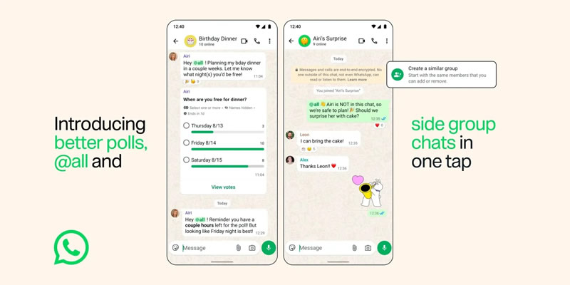 WhatsApp додав тег оповіщення @all та дозволив переносити учасників зі старих груп до нових 1 Джерело зображення: 9to5google.com