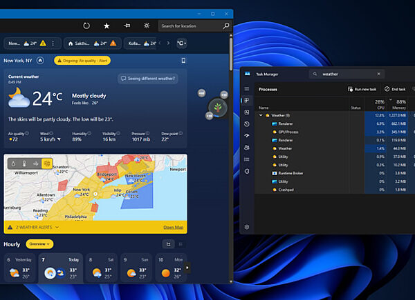 Windows 11: застосунок «Погода» пожирає понад 1 ГБ оперативної пам’яті