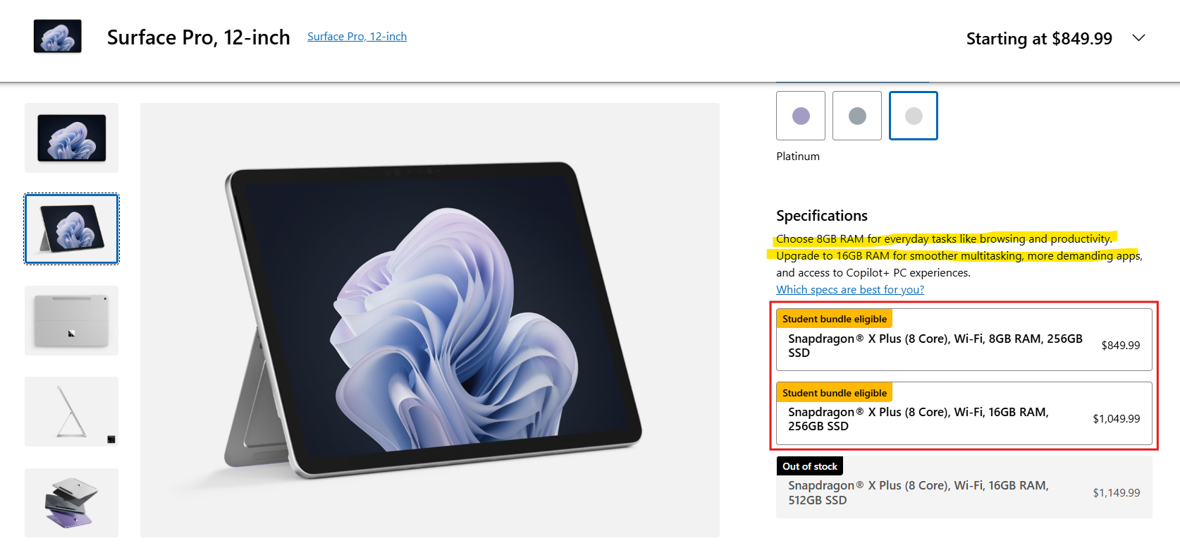 Windows 11 подорожчає: причина для користувачів Windows 10 залишитися 6 $200 just to get an extra 8GB RAM on the Surface Pro 12-inch