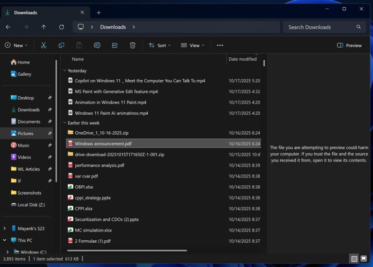 Windows 11 повертає функцію попереднього перегляду файлів з кнопкою "Переглянути в будь-якому разі" 1 Windows 11 повертає функцію попереднього перегляду файлів з кнопкою "Переглянути в будь-якому разі" 1