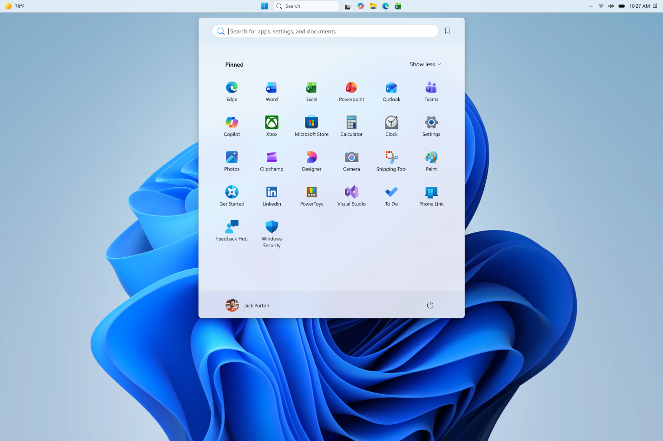 Start menu with just pinned apps