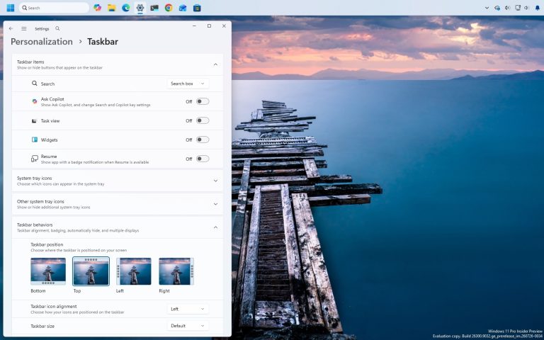 Windows 11 повертає повну мобільність панелі завдань 7