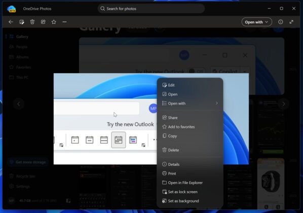 OneDrive Photos image editor