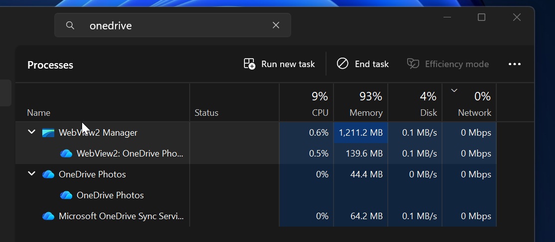 Windows 11 дозволить видаляти OneDrive з усіма файлами 11 OneDrive Photos app RAM usage