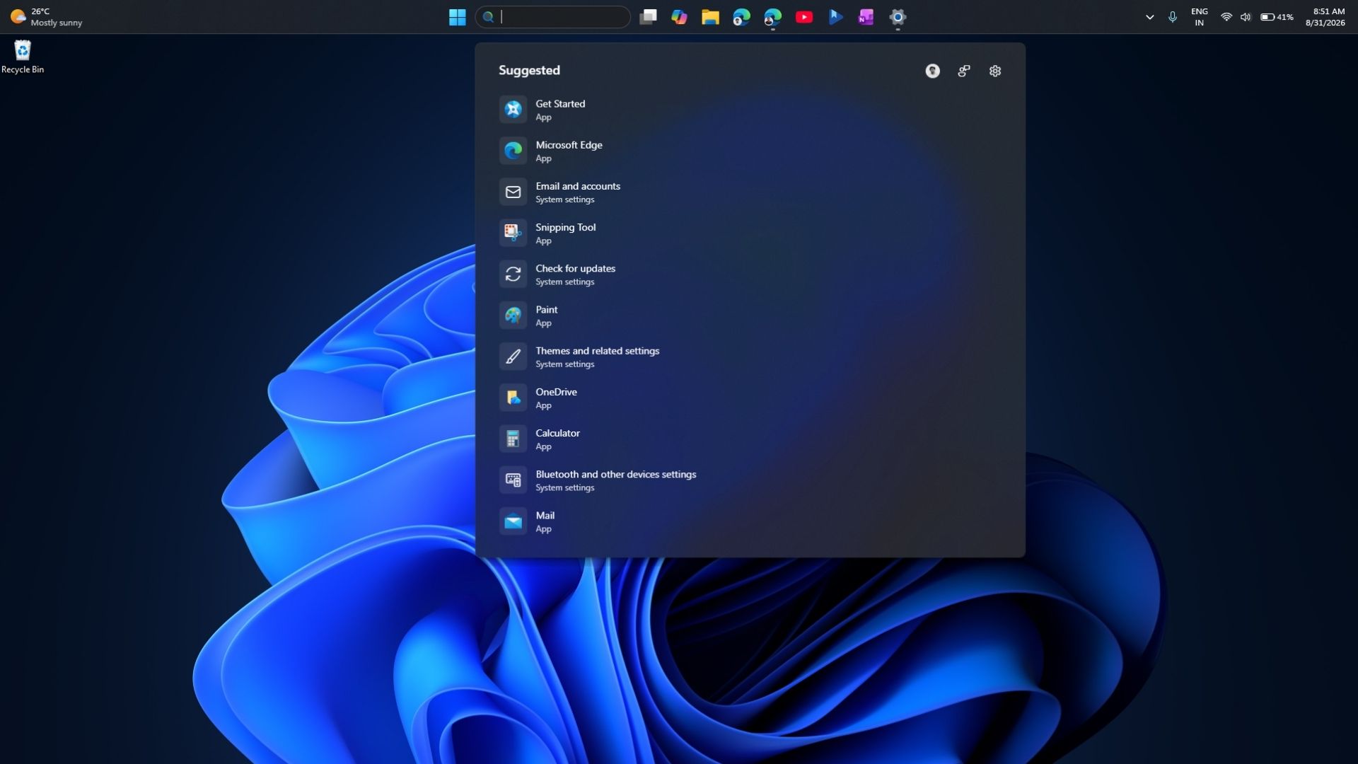 Новий інтерфейс пошуку Windows 11 після серпневого необов'язкового оновлення