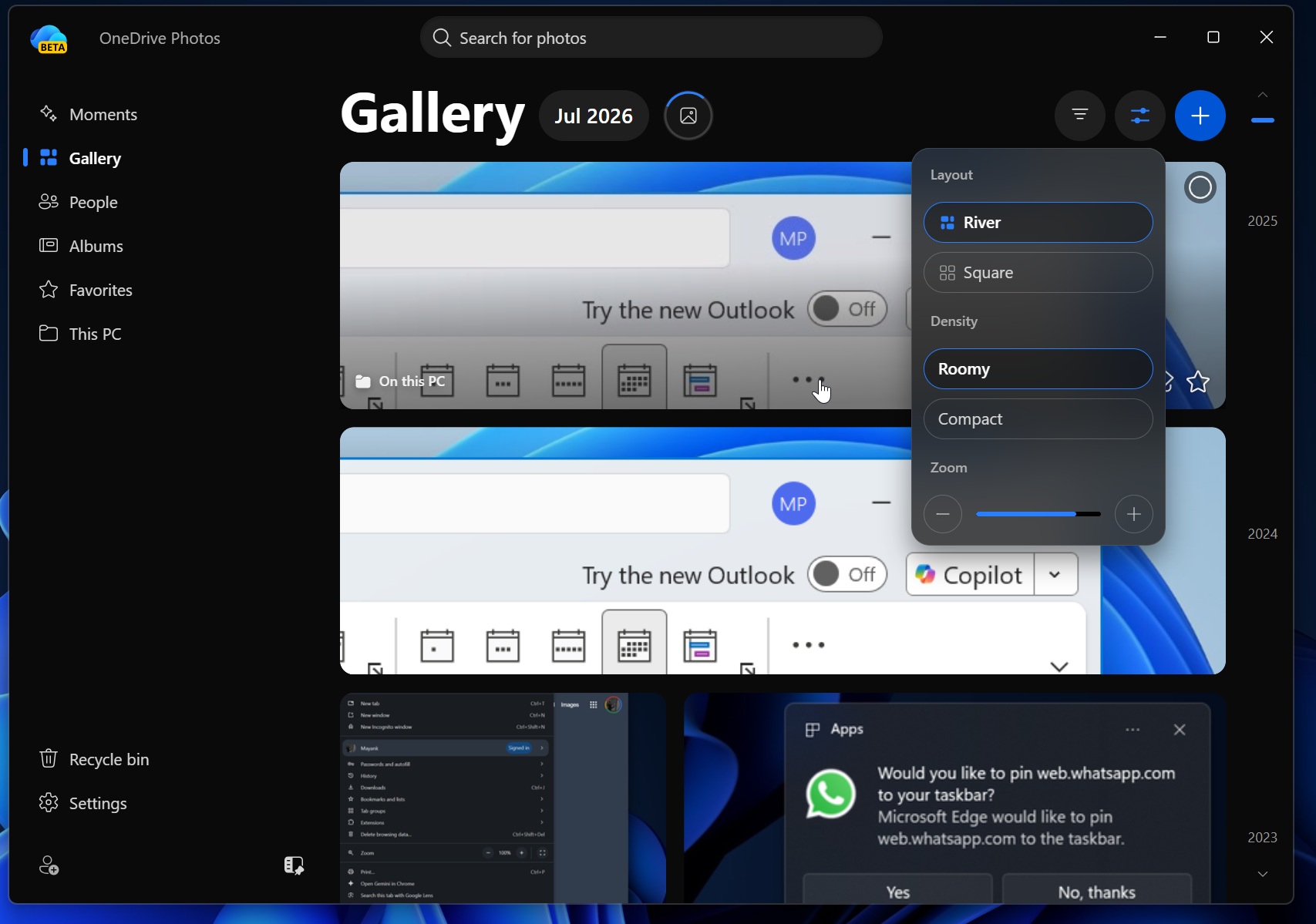 Windows 11 дозволить видаляти OneDrive з усіма файлами 3 OneDrive Photos app Gallery section