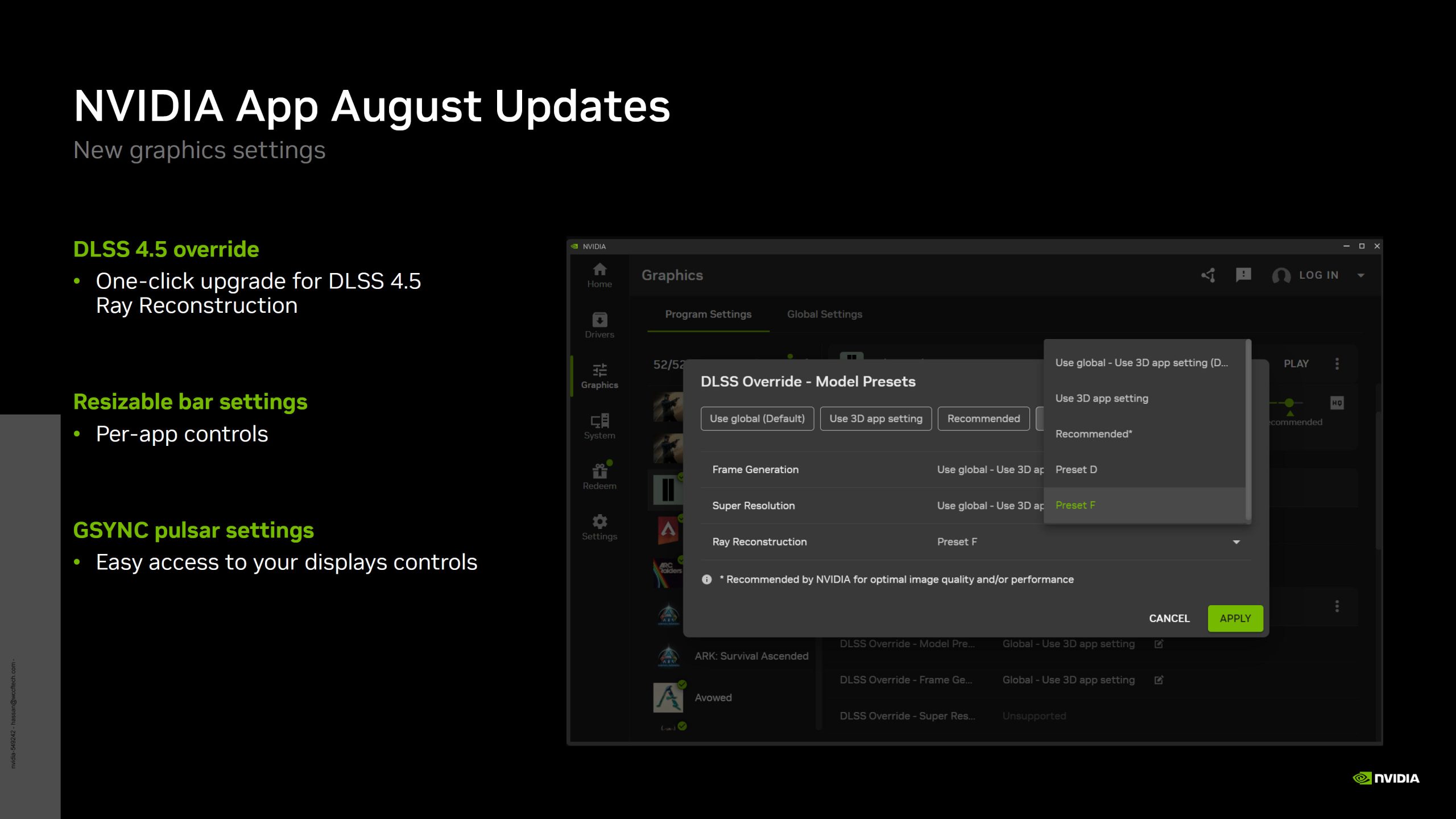NVIDIA об'єднує Control Resonant з GeForce RTX 5070 і вище, оновлюючи NVIDIA App 3