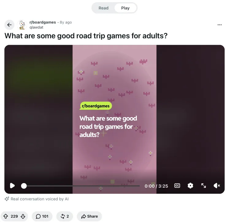Reddit інтегрував ШІ для створення коротких відео зі старих дописів 2