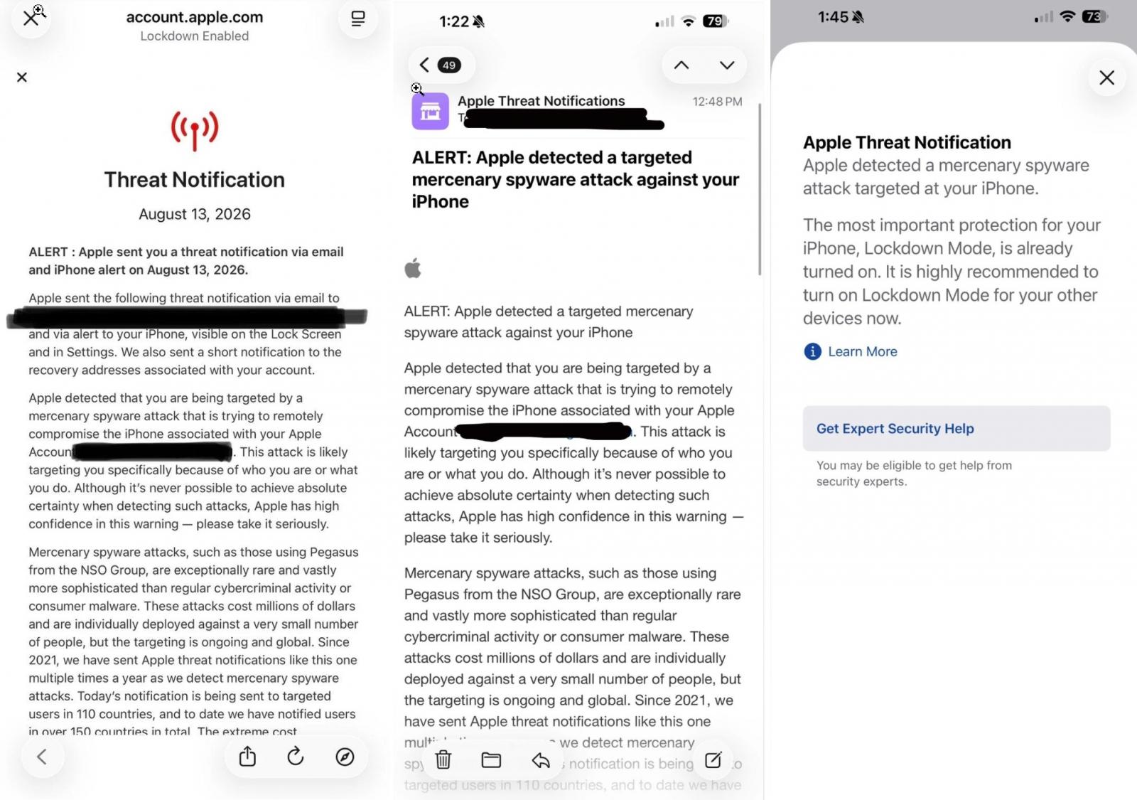 Apple надсилає нові сповіщення про «загрози» через атаки шпигунського ПЗ 3