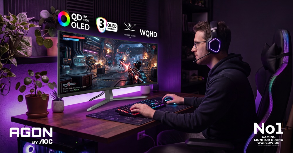 AOC показала 48,9-дюймовий SuperWide OLED-монітор та 34-дюймовий 360 Гц Ultrawide OLED на Gamescom 2