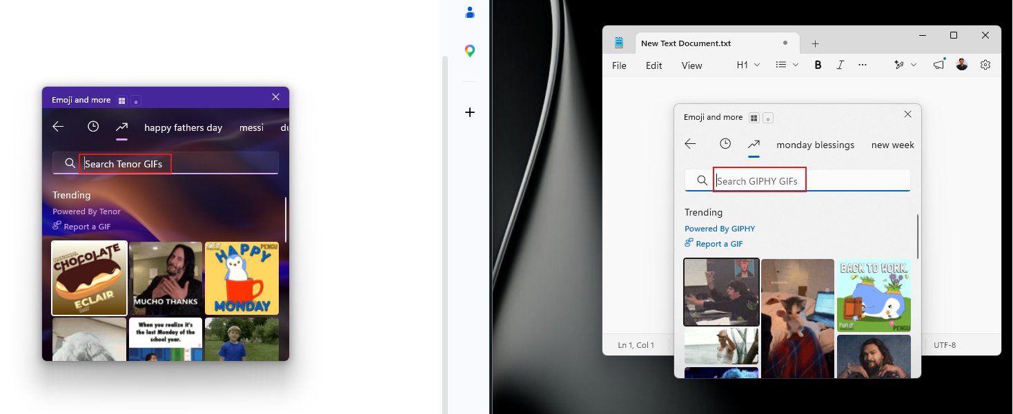 Windows 11 Emoji picker is moving from Tenor to GIPHY