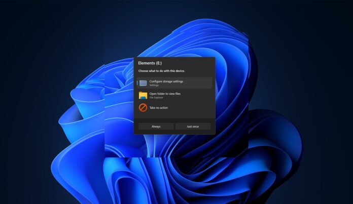 Windows 11 Autoplay dialog new look