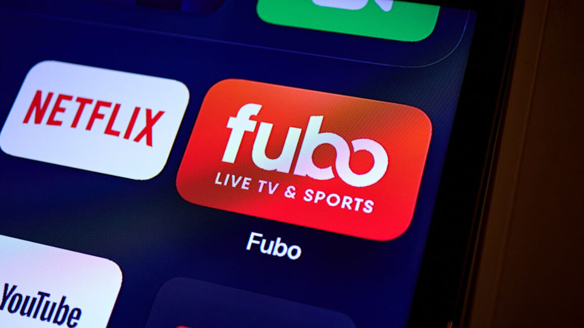 Додаток FuboTV на телевізорі в Нью-Йорку, США, середа, 21 лютого 2024 року.